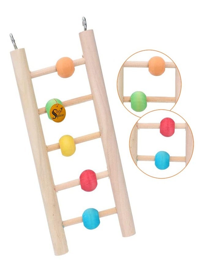 Sage Square Ladder Toy Natural Wood, Colorful Beads, Wooden Material, Safe and Non-Toxic, Keep Chewing Safe for Parakeets, Parrots, Cockatiel, Budgies, Canaries,Finch, African Grey - Image 3